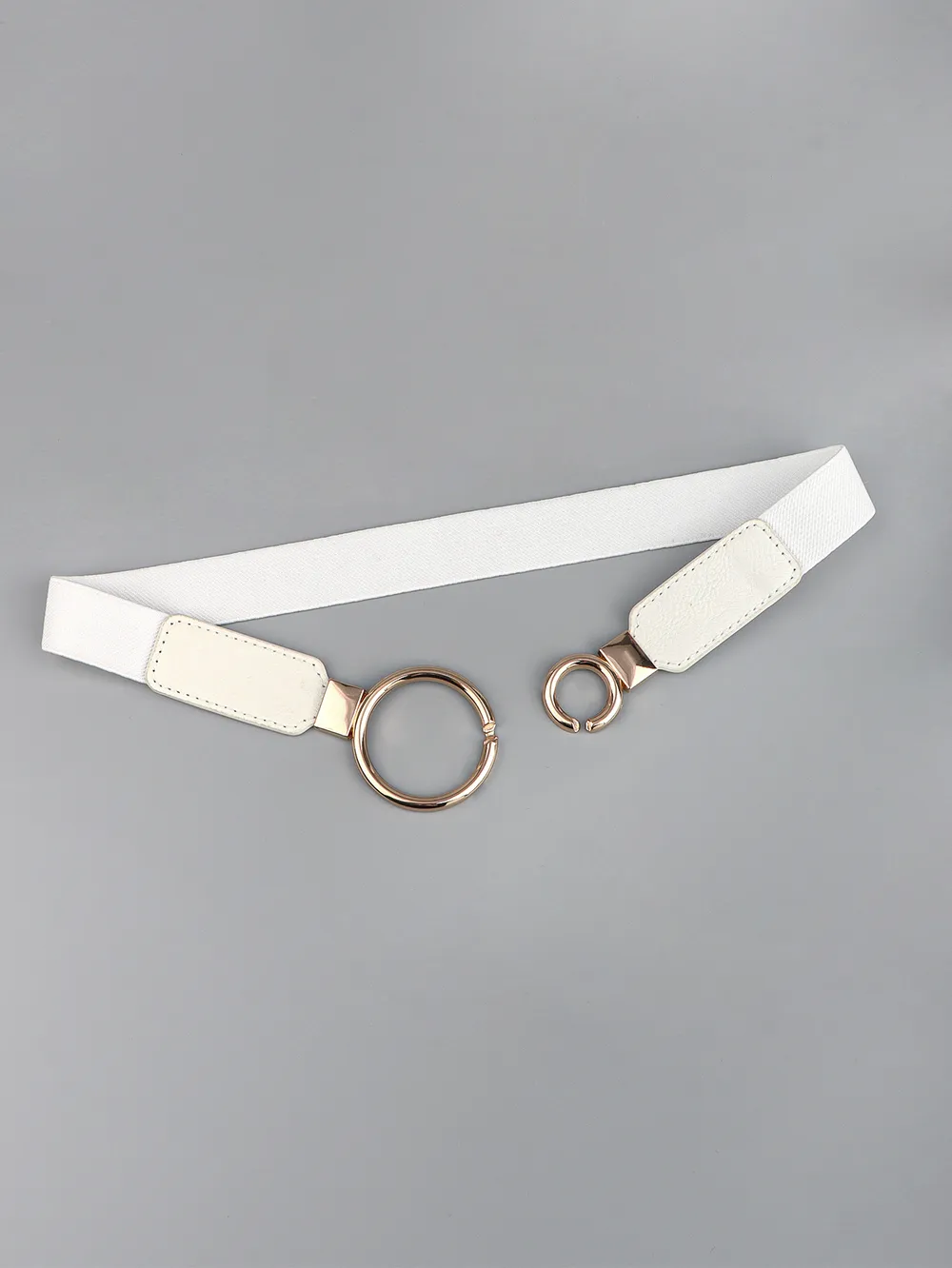 Double Ring Buckle Elastic PU Belt, image 9