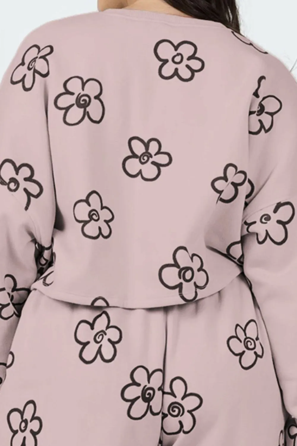 Floral Dropped Shoulder Sweatshirt and Shorts Set, image 3