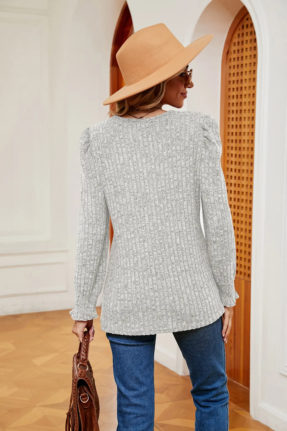 Square Neck Puff Sleeve Top, image 16