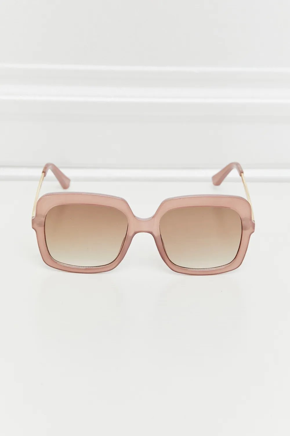 Square Metal-Plastic Hybrid Temple Sunglasses, image 9
