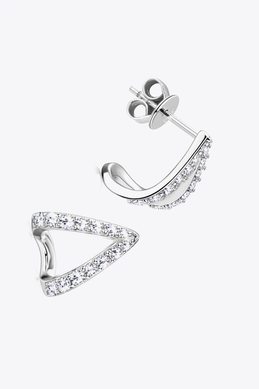 Moissanite Minimalist 925 Sterling Silver Earrings, image 5