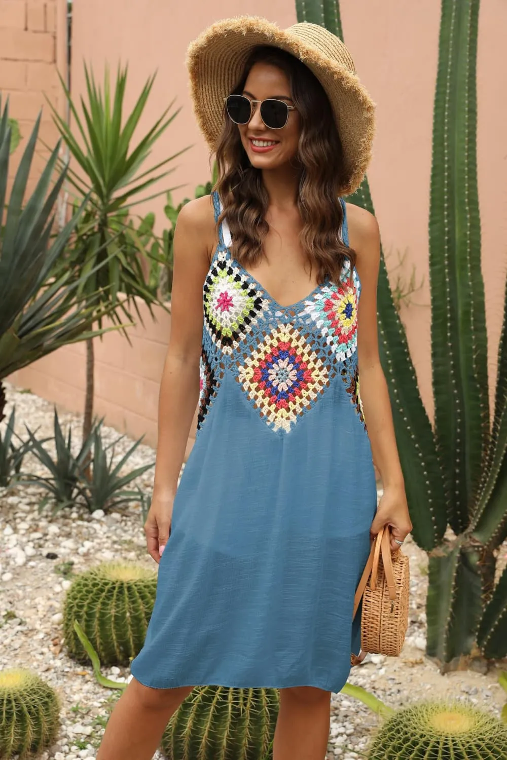 Openwork Sleeveless Embroidery Dress, image 8
