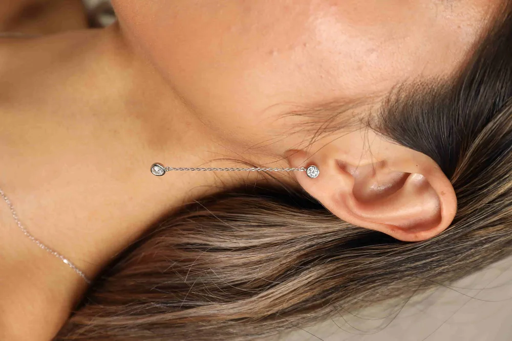 Moissanite Chain Earrings, image 10