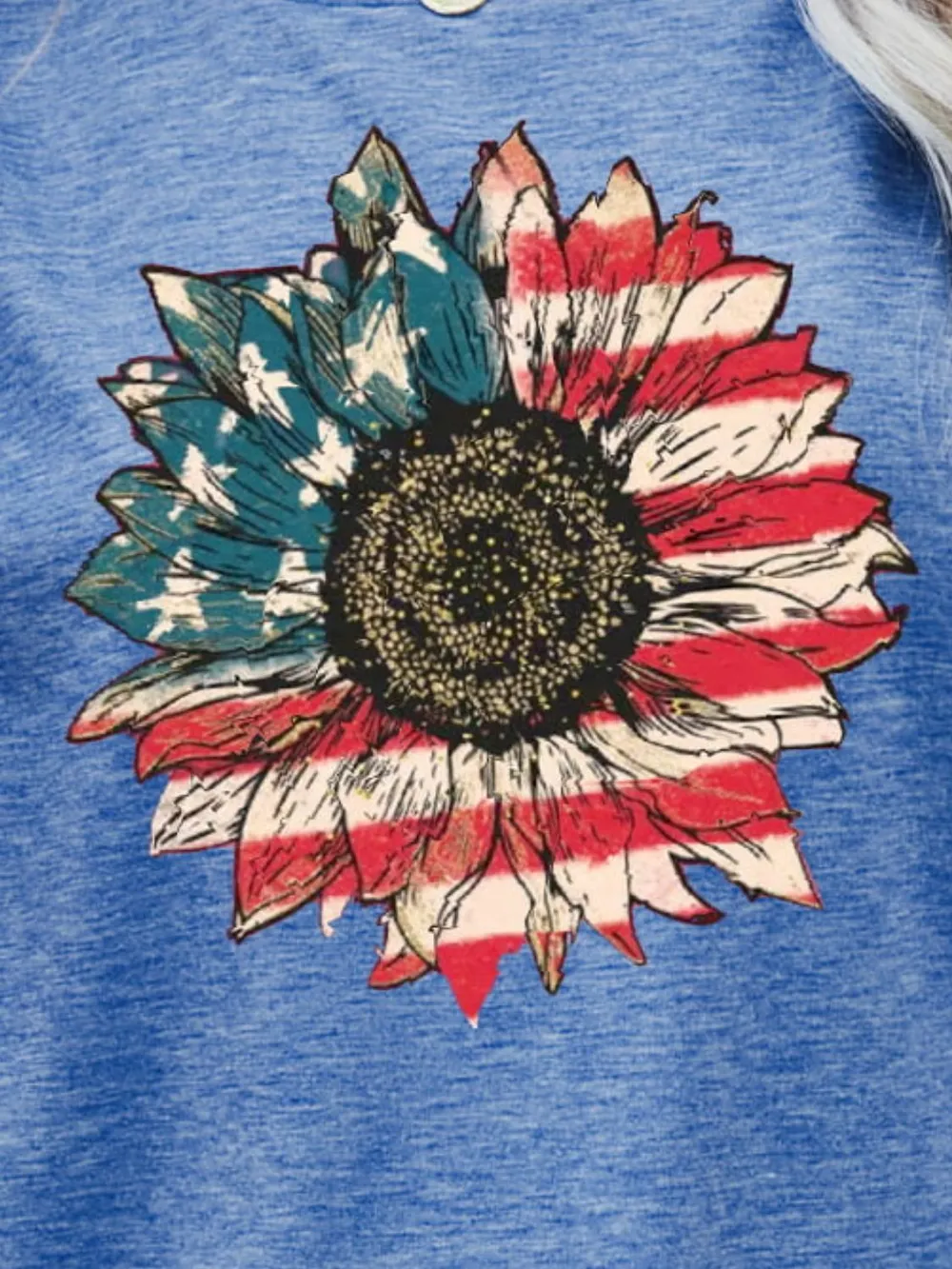 US Flag Flower Graphic Tee, image 4