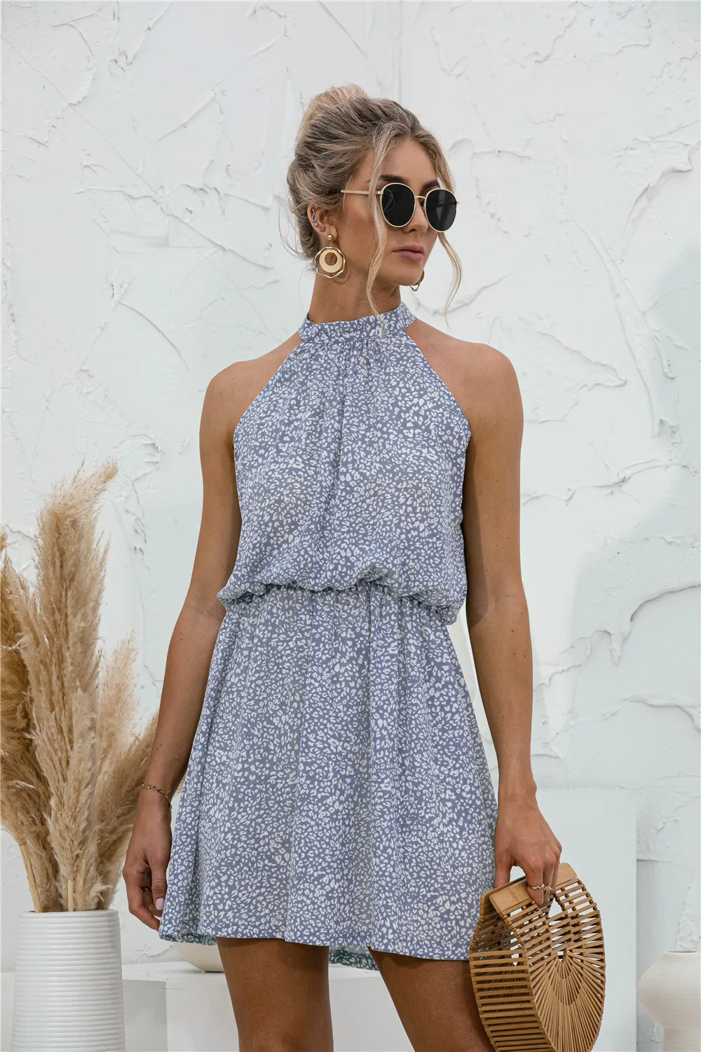 Floral Tied Sleeveless Mini Dress, image 8