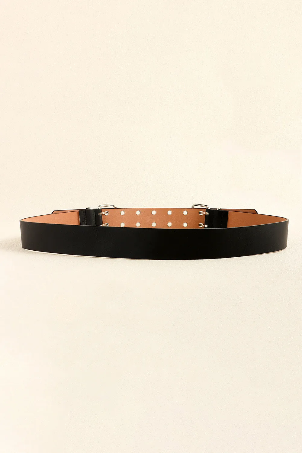 PU Leather Two Row Eyelet Belt, image 4