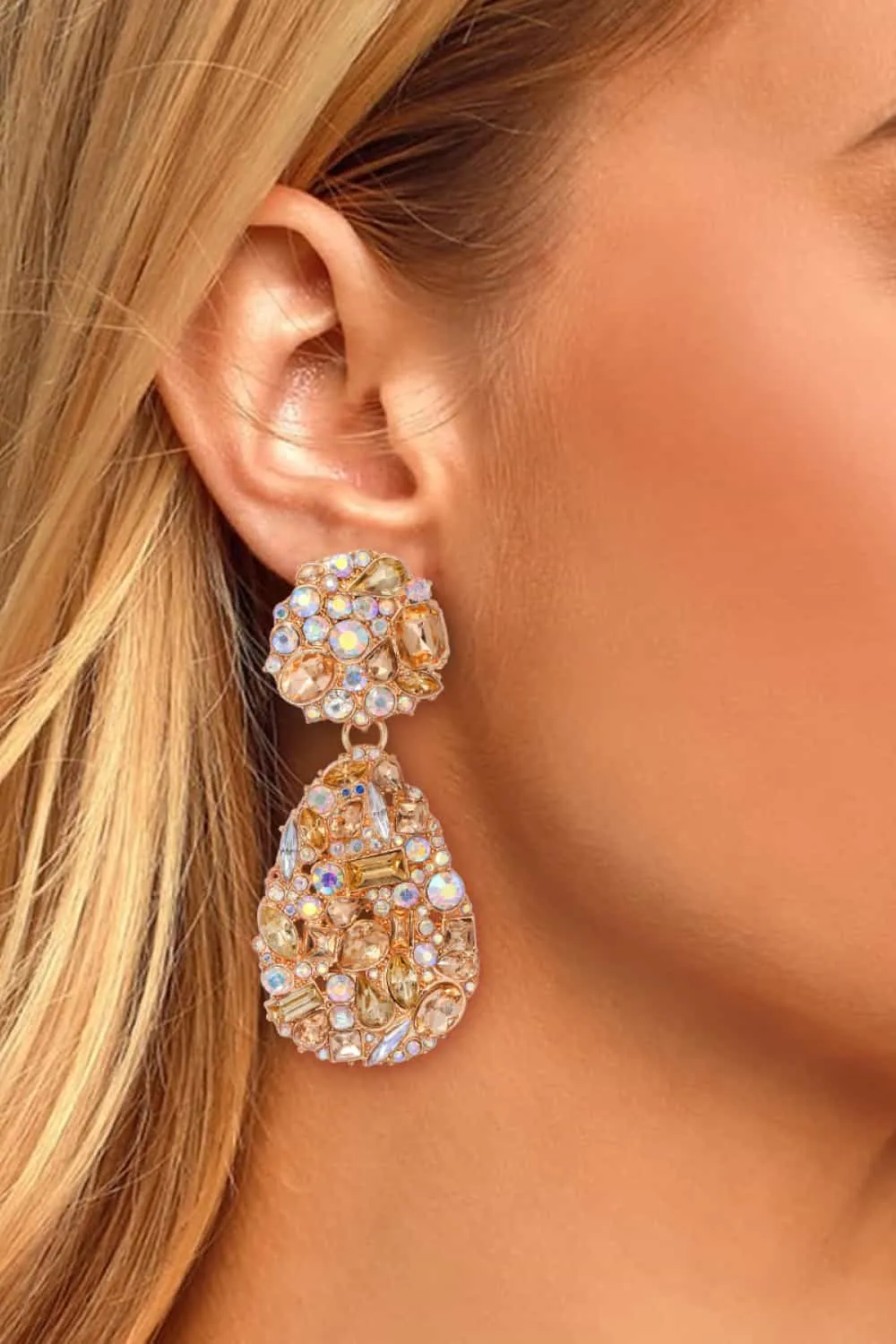 Teardrop Shape Zinc Alloy Dangle Earrings, image 2