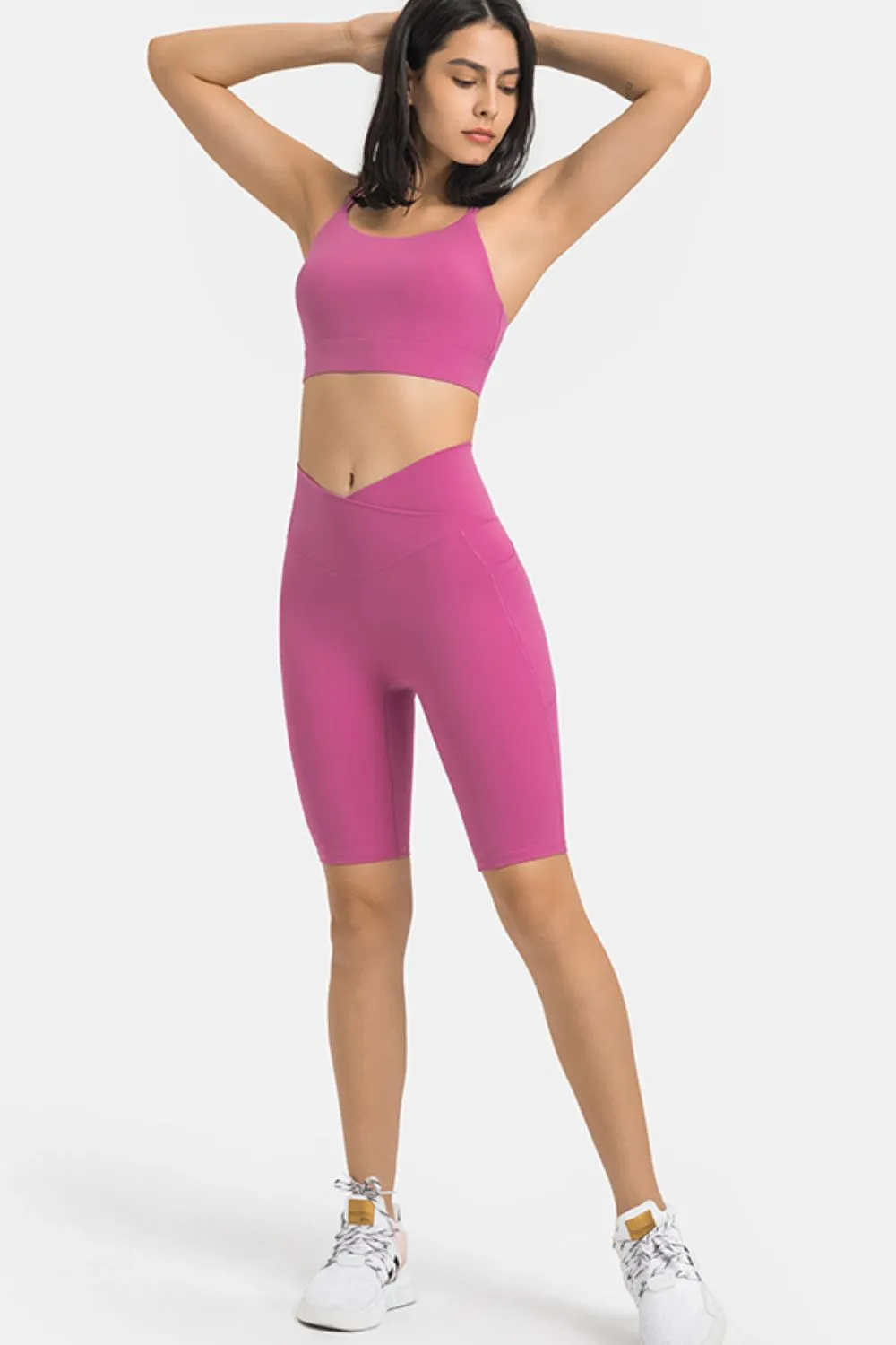 High Waist Biker Shorts with Pockets, image 9
