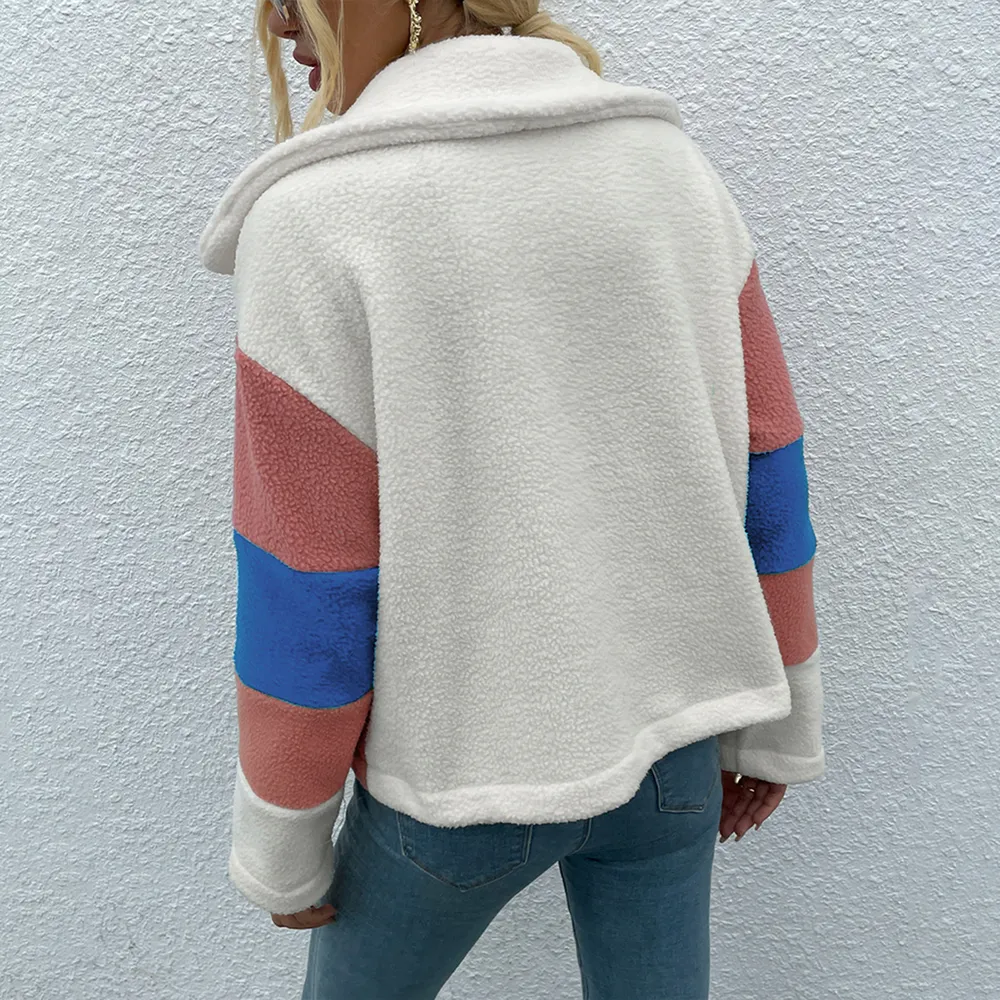Color Block Button Down Collared Jacket, image 10