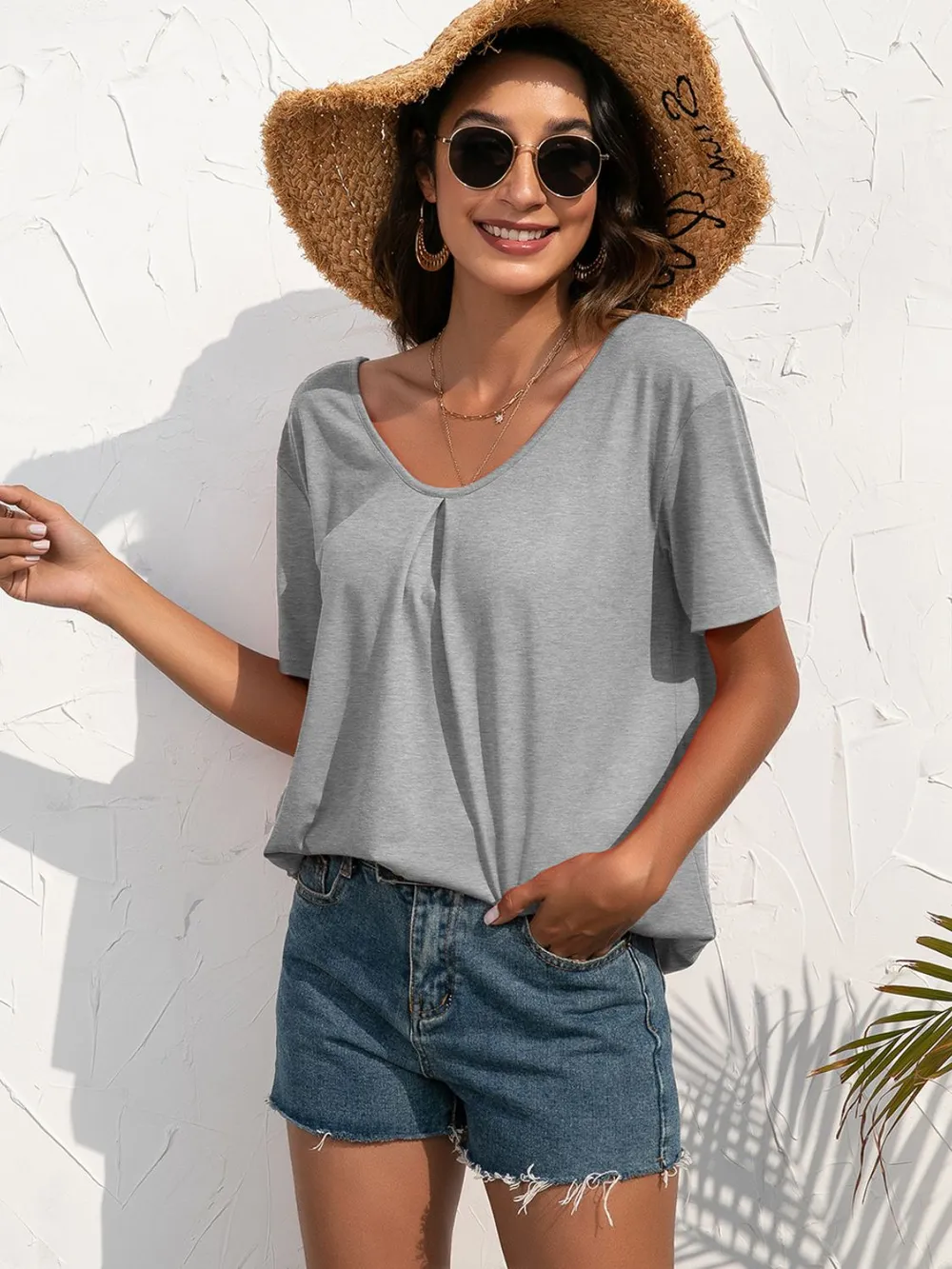 Lace Trim Short Sleeve Top, image 8
