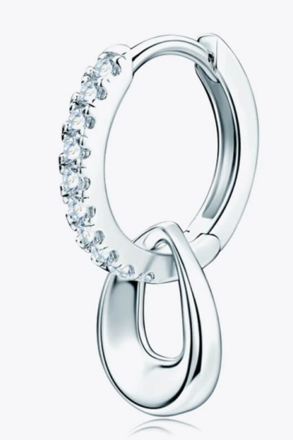 925 Sterling Silver Moissanite Double Hoop Earrings, image 4