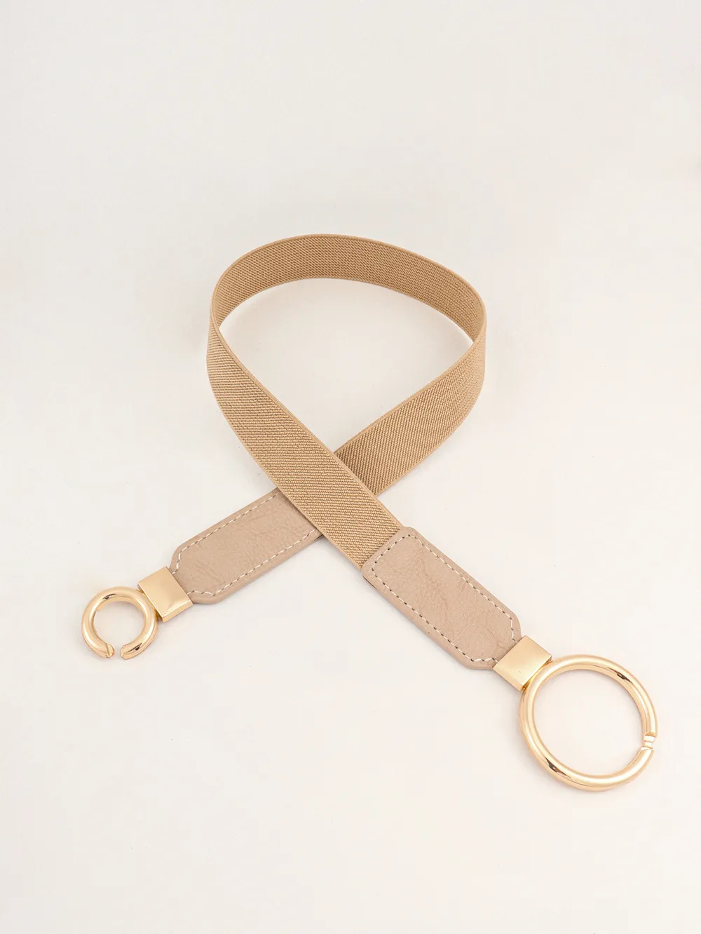 Double Ring Buckle Elastic PU Belt, image 26