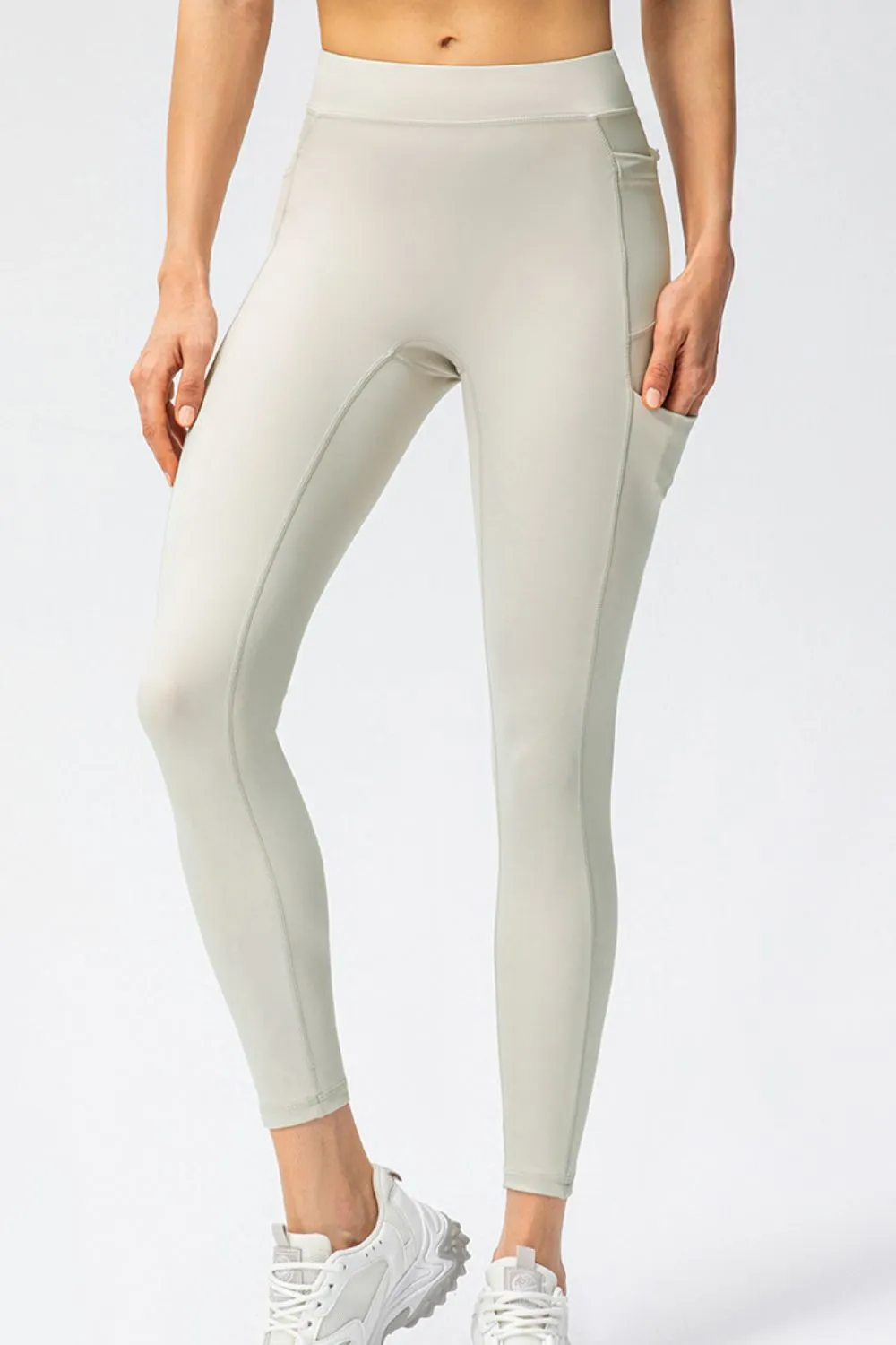 Full Size Slim Fit High Waist Long Sports Pants with Pockets, image 6