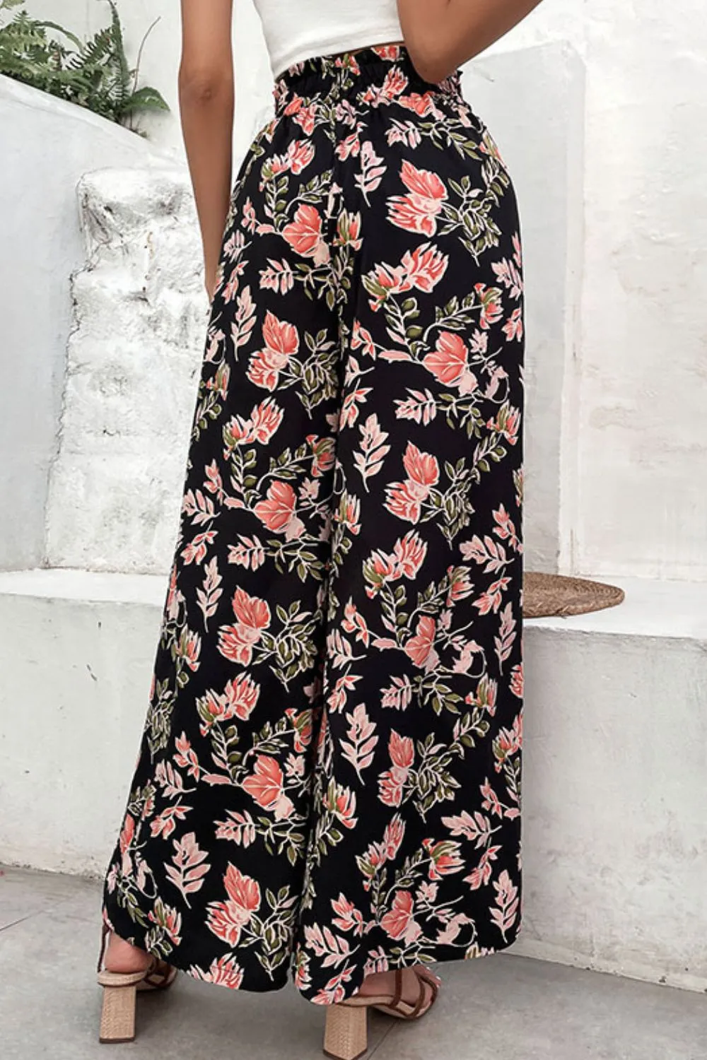Floral Pull-On Wide Leg Pants, image 2