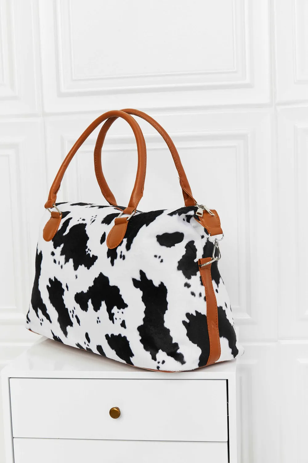 Animal Print Brushed Weekender Bag, image 8