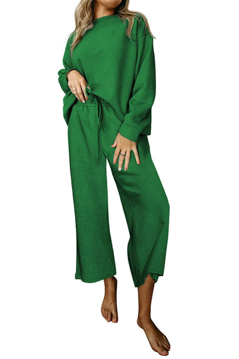 Dropped Shoulder Top and Pants Set, image 6