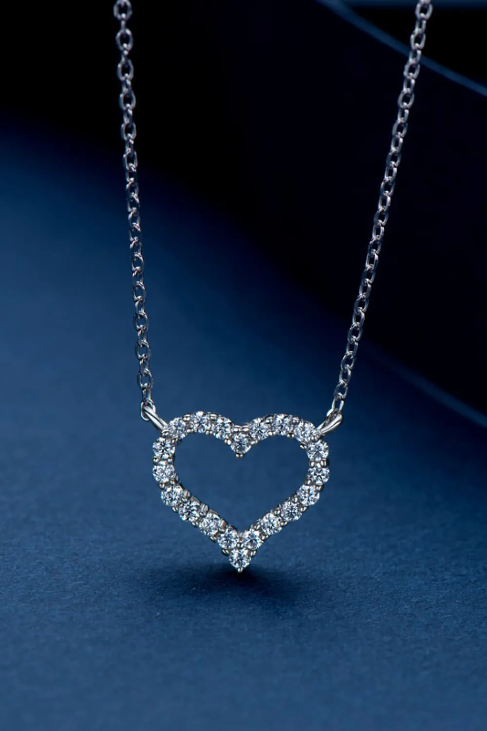Moissanite Platinum-Plated Heart Necklace, image 5
