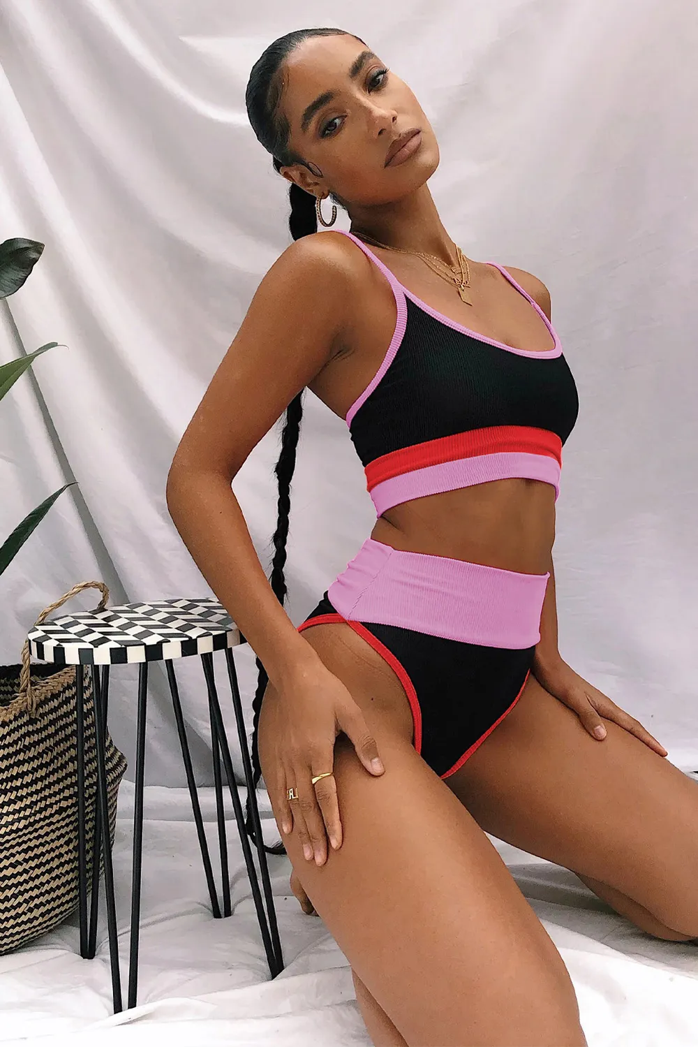 Color Block Spaghetti Strap Two-Piece Swim Set, image 11