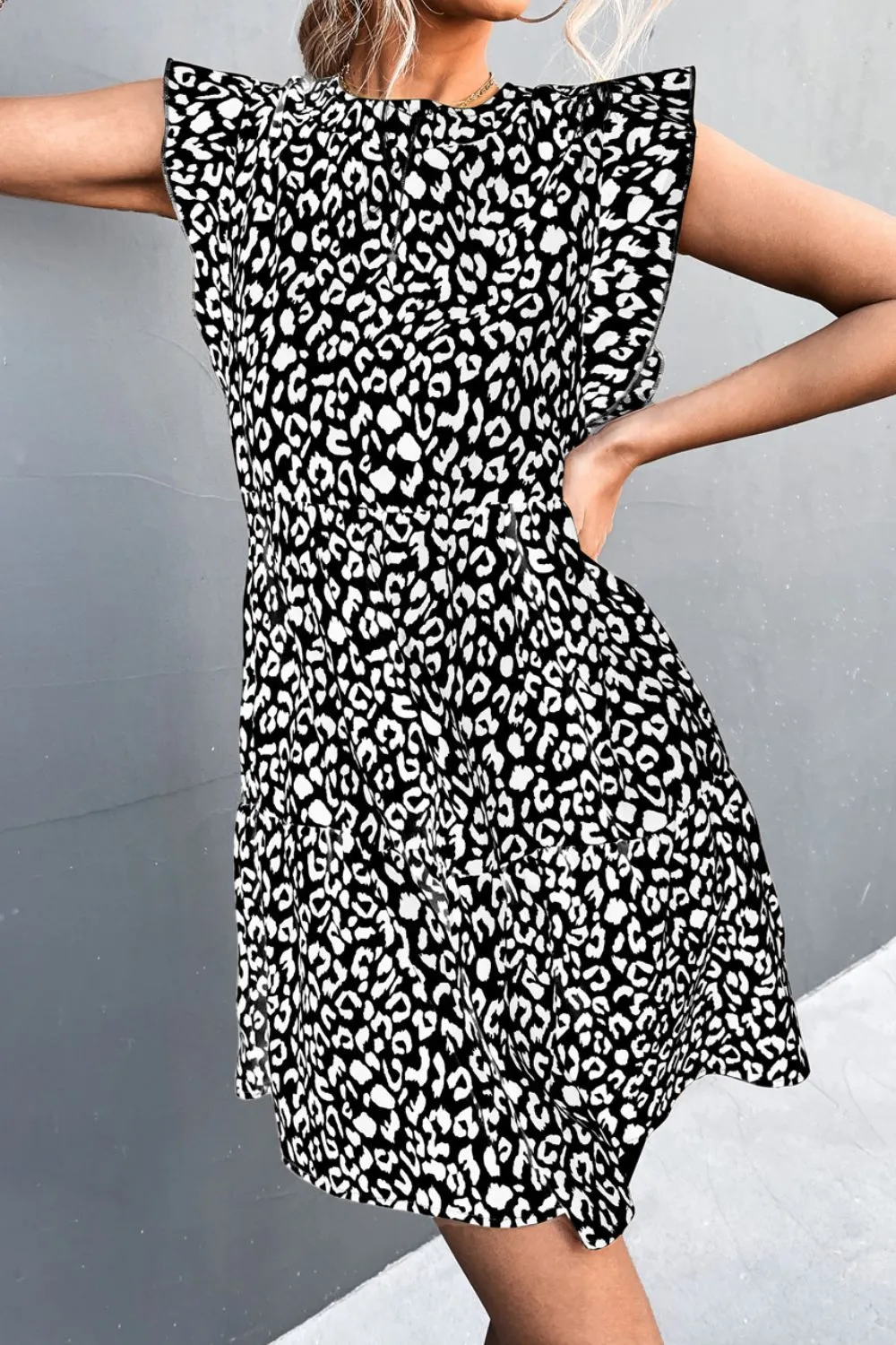 Leopard Round Neck Mini Dress, image 11