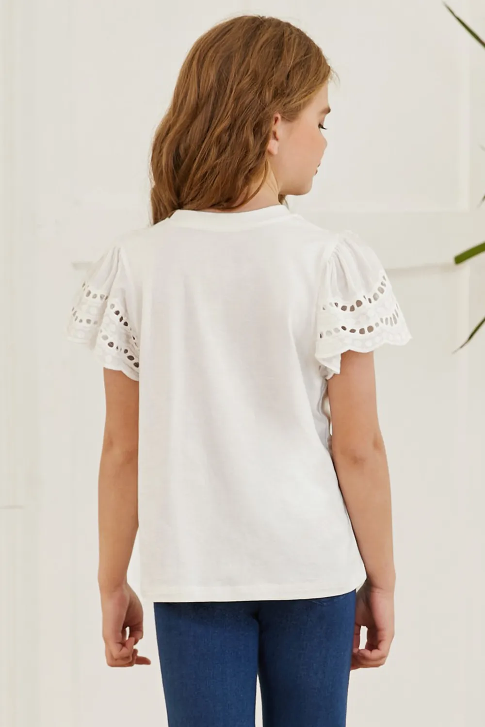 Round Neck Flutter Sleeve T-Shirt, image 6