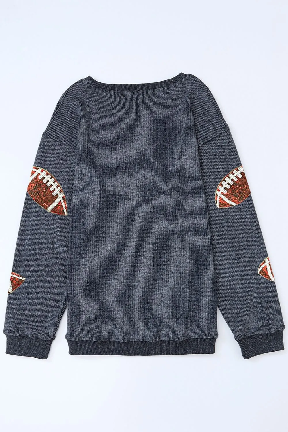 Sequin Football Patch Corduroy Sweatshirt, image 10