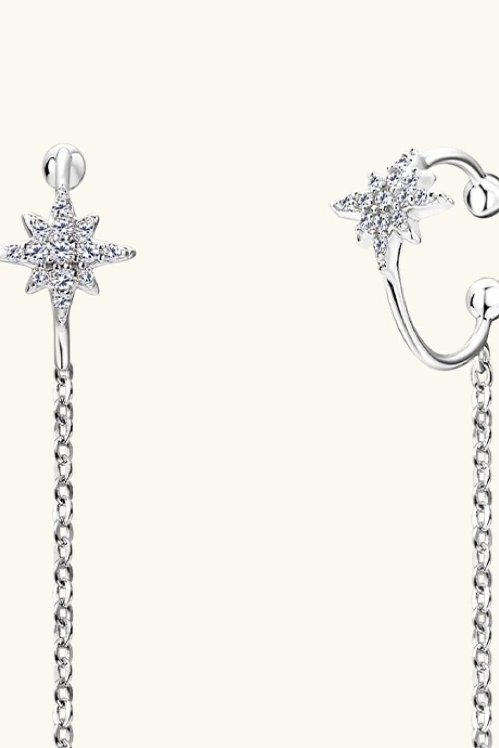 Moissanite 925 Sterling Silver Threader Earrings, image 5