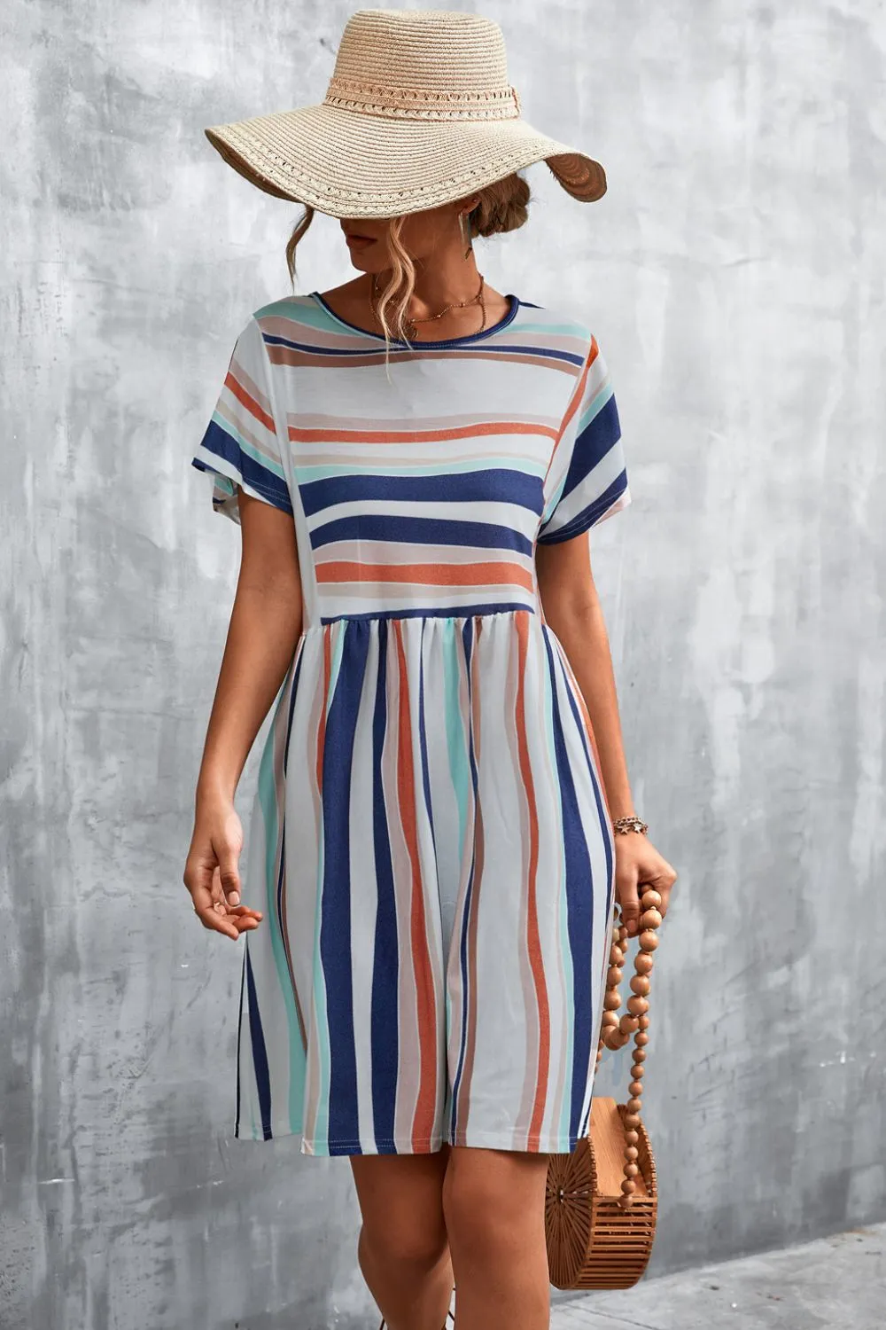 Striped Round Neck Dress, image 10