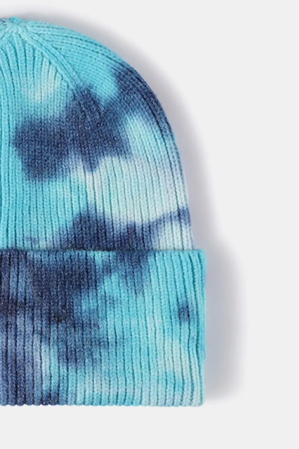 Tie-Dye Cuffed Rib-Knit Beanie Hat, image 21