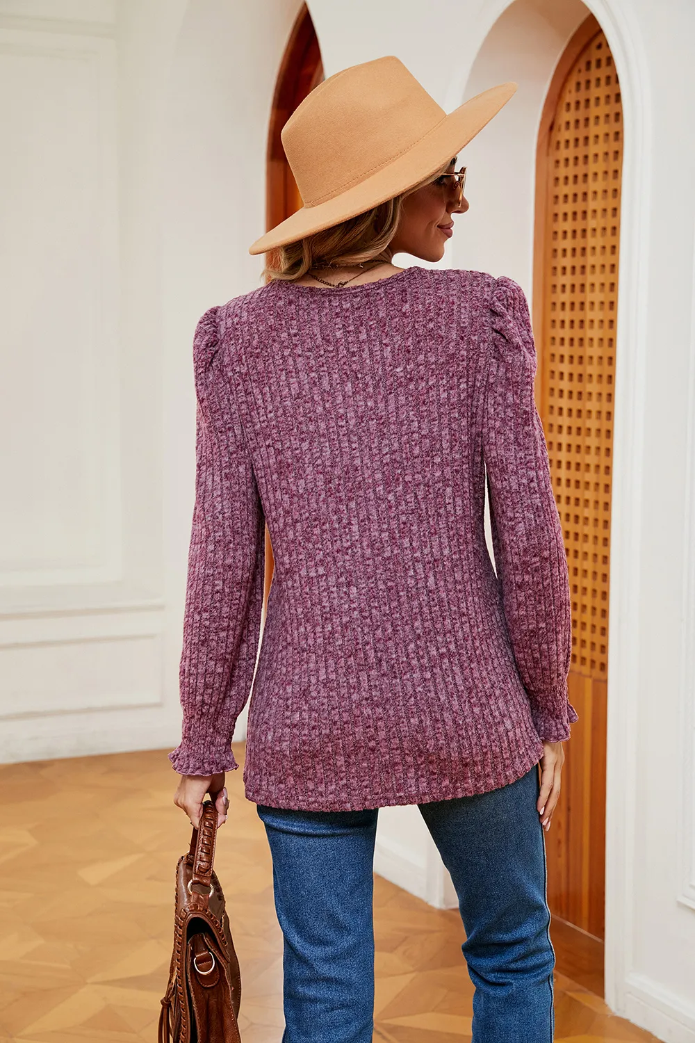 Square Neck Puff Sleeve Top, image 24