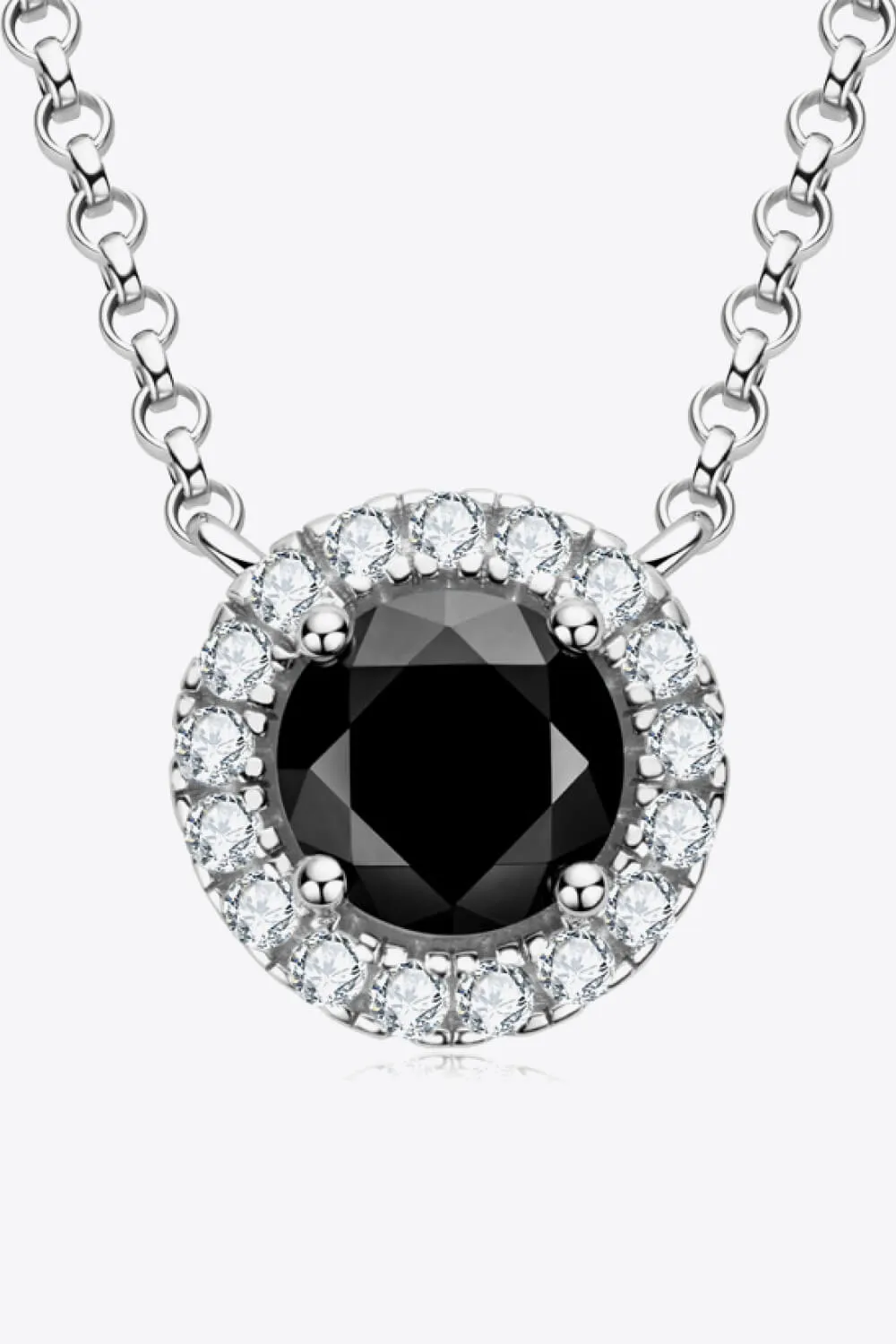 Two-Tone 1 Carat Moissanite Round Pendant Necklace, image 3