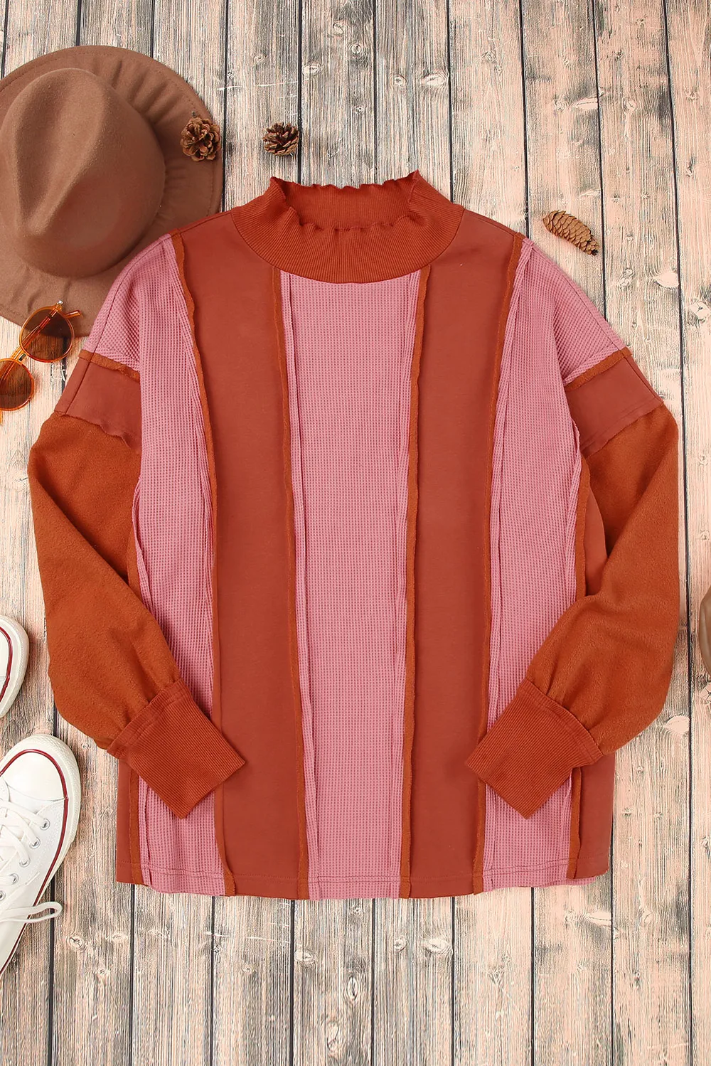 Color Block Exposed Seam Top, image 2