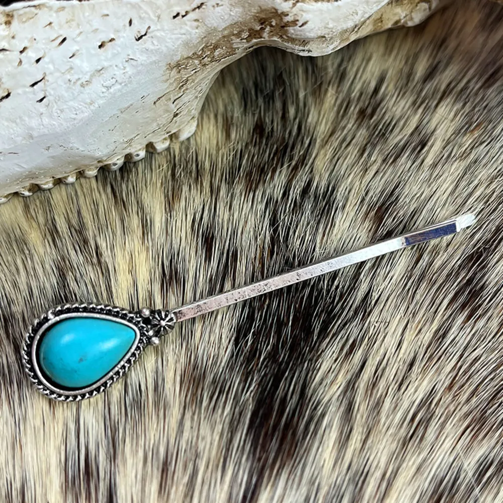 Turquoise Alloy Hairpin, image 6