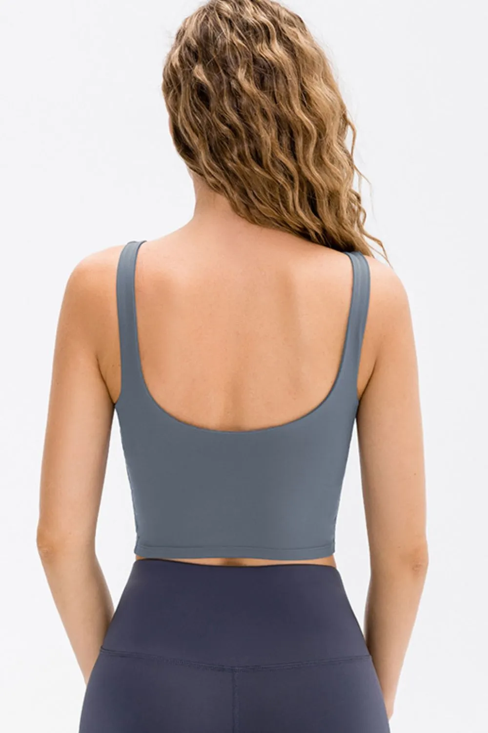 Cropped Scoop Neck Active Tank Top, image 5