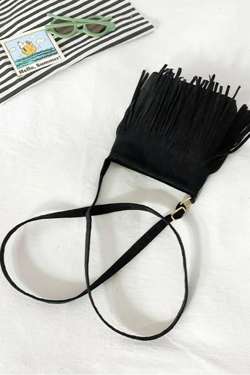 PU Leather Crossbody Bag with Fringe, image 12