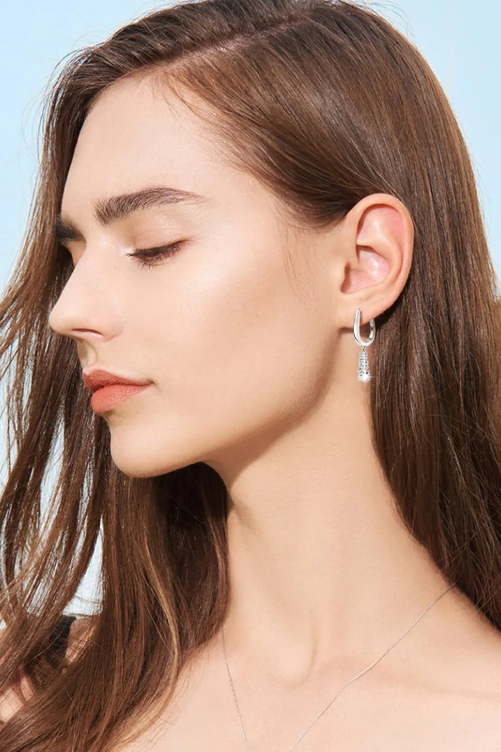 1.8 Carat Moissanite 925 Sterling Silver Drop Earrings, image 2