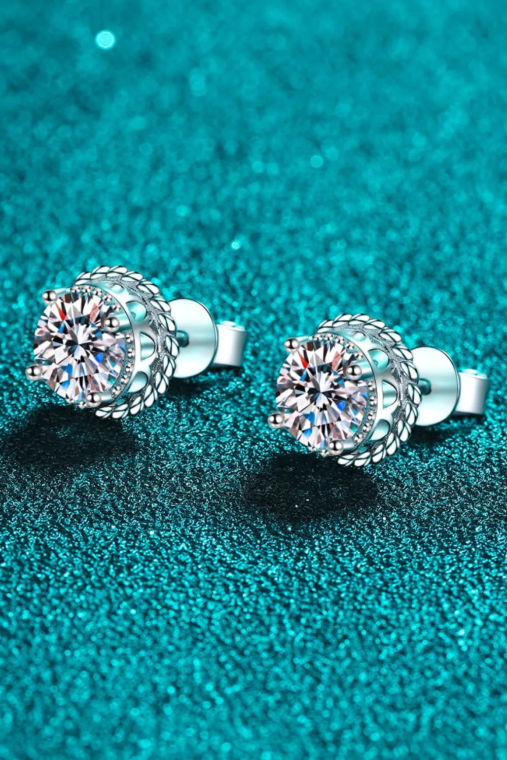 2 Carat Moissanite 925 Sterling Silver Stud Earrings, image 3
