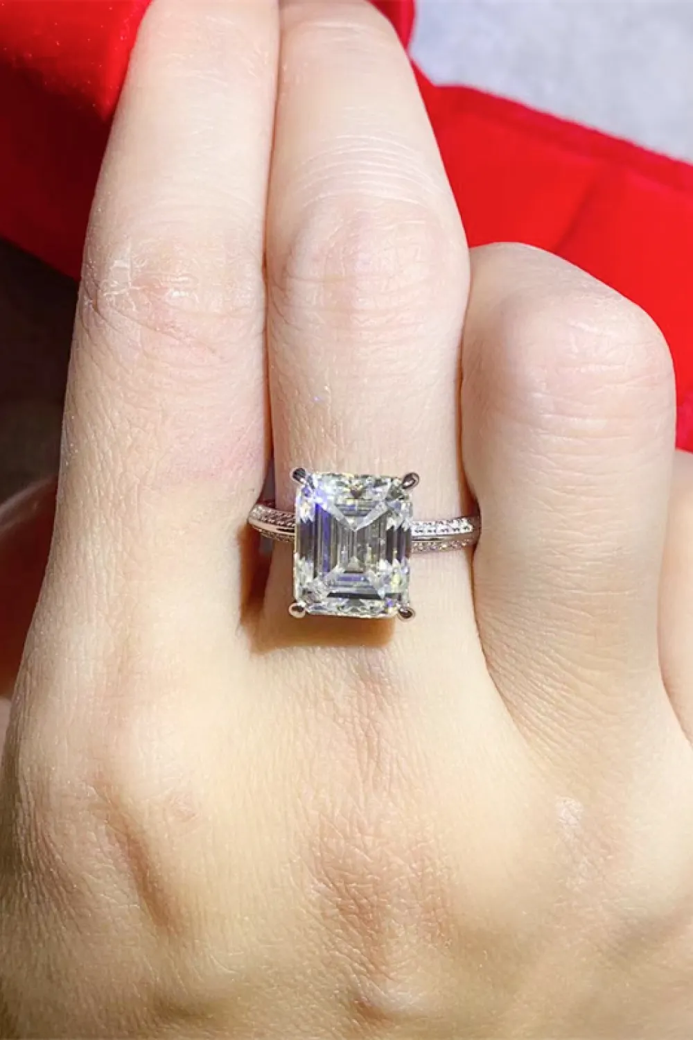 5 Carat Moissanite Platinum-Plated Ring, image 2