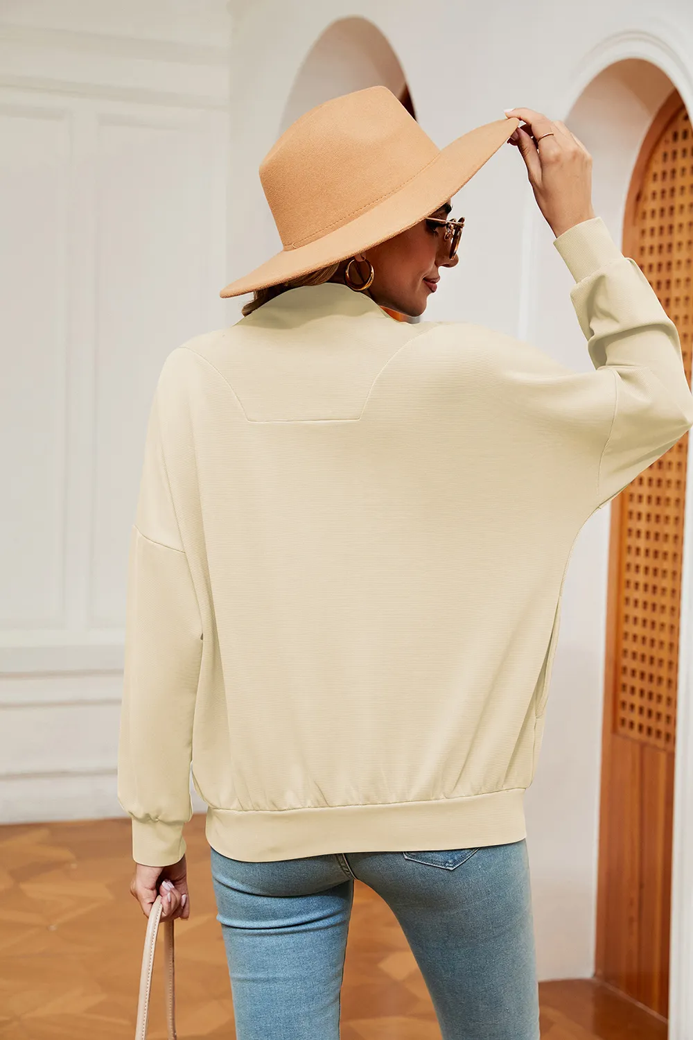 Half-Zip Dropped Shoulder Sweatshirt, image 24