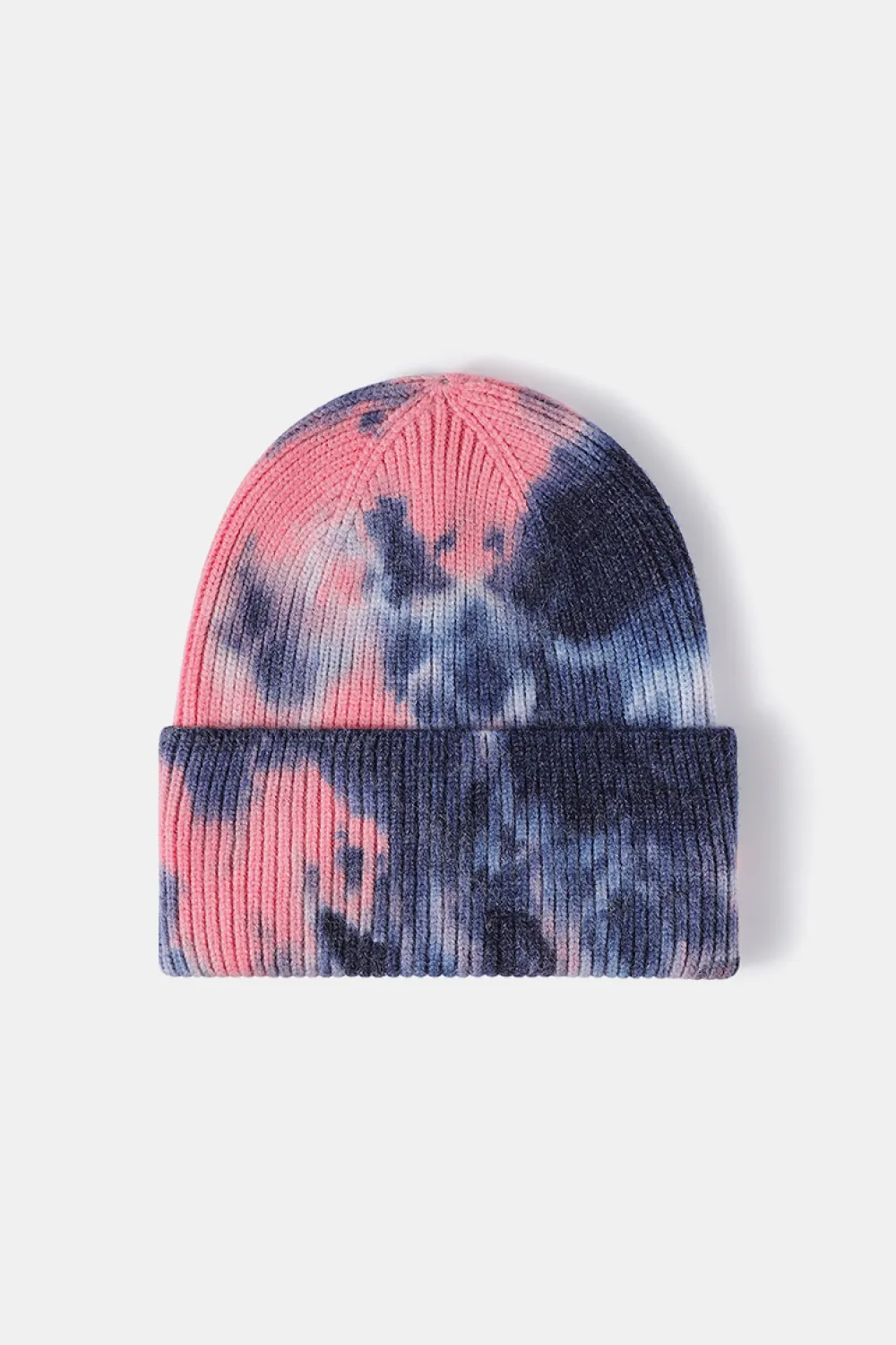 Tie-Dye Cuffed Rib-Knit Beanie Hat, image 26
