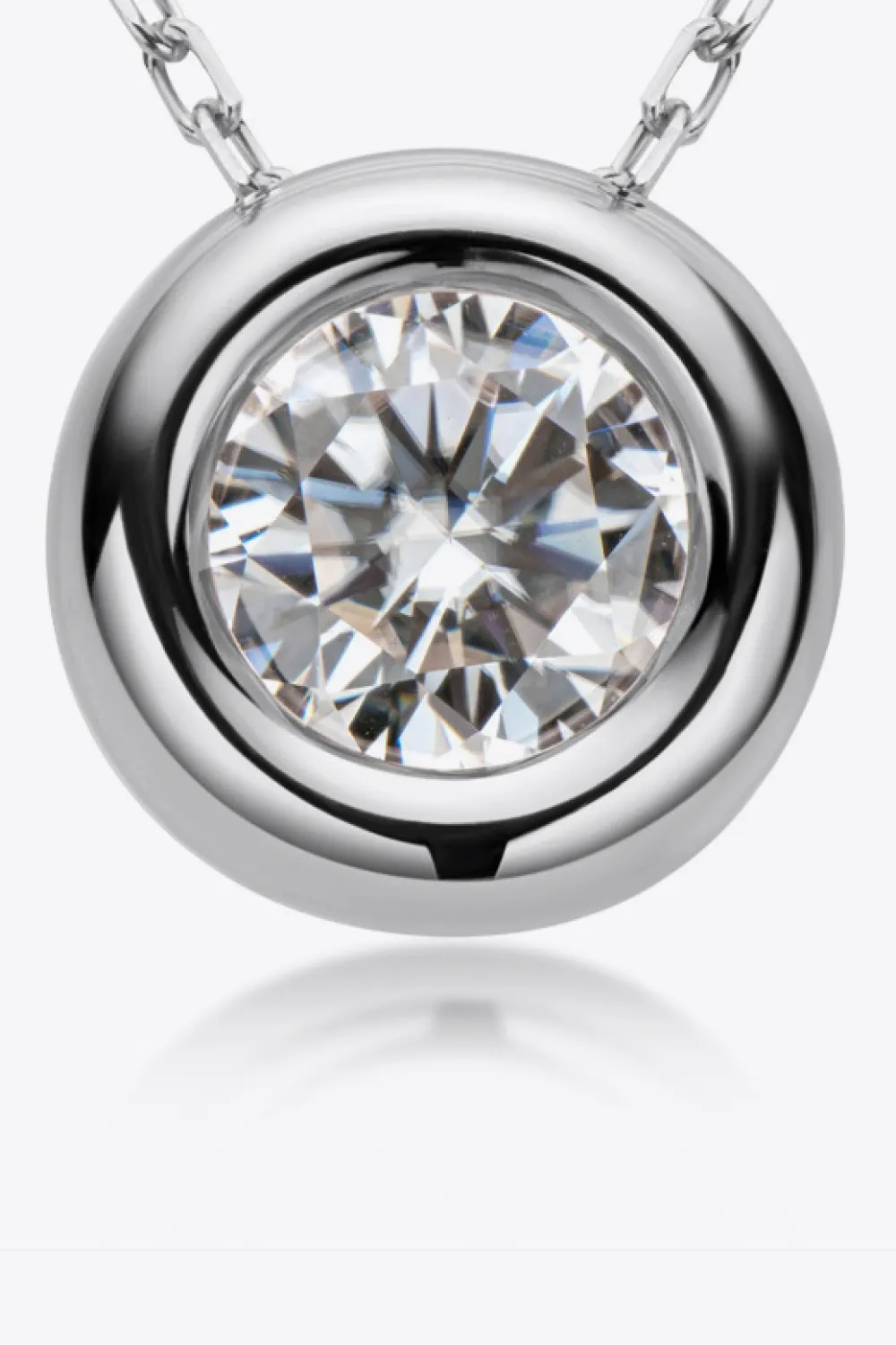 1 Carat Moissanite Pendant 925 Sterling Silver Necklace, image 4