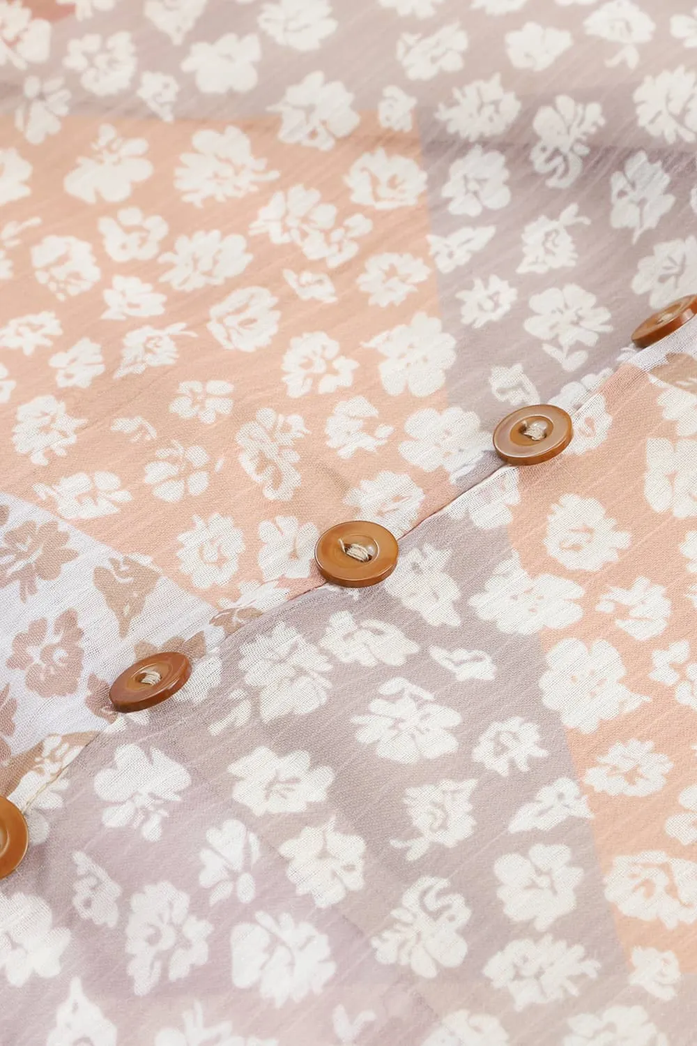 Floral Buttoned Front Slit Skirt, image 6