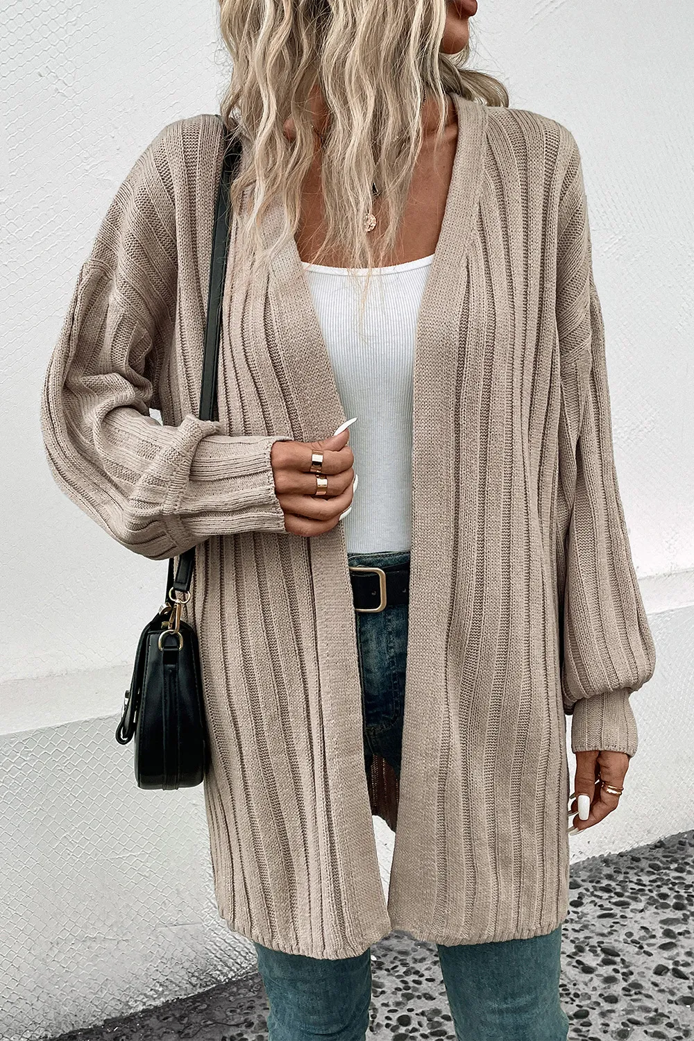 Open Front Cardigan with Pockets, image 3