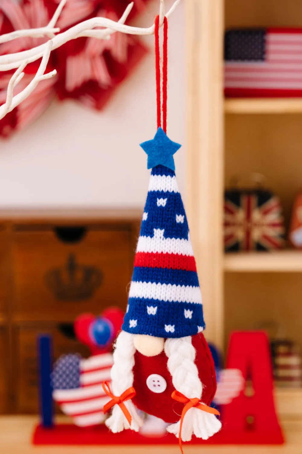 4-Piece Independence Day Knit Hanging Gnomes, image 7