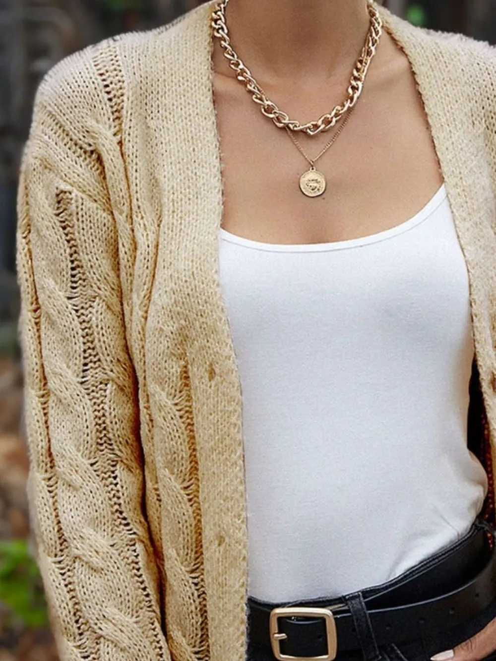 Cable-Knit Button Down Cardigan, image 11