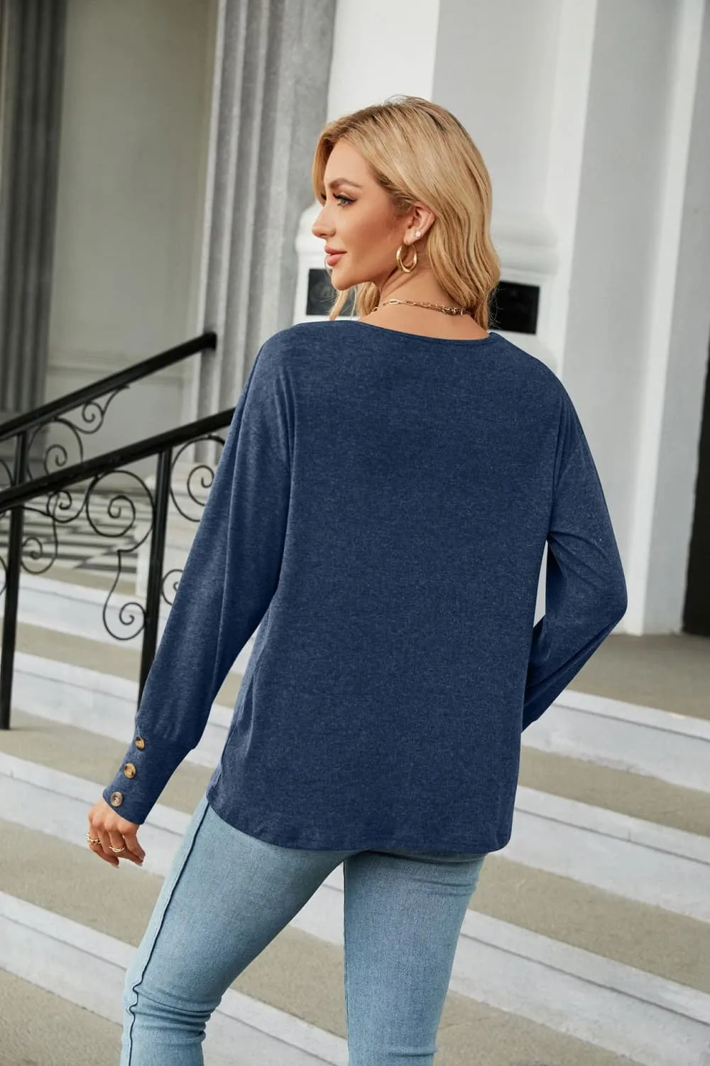 V-Neck Long Sleeve T-Shirt, image 16