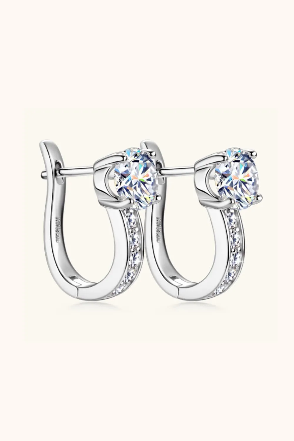 2 Carat Moissanite 925 Sterling Silver Earrings, image 3