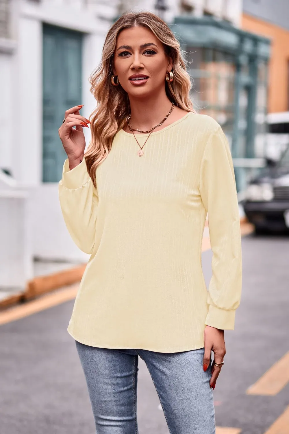 Round Neck Long Sleeve Tee, image 14