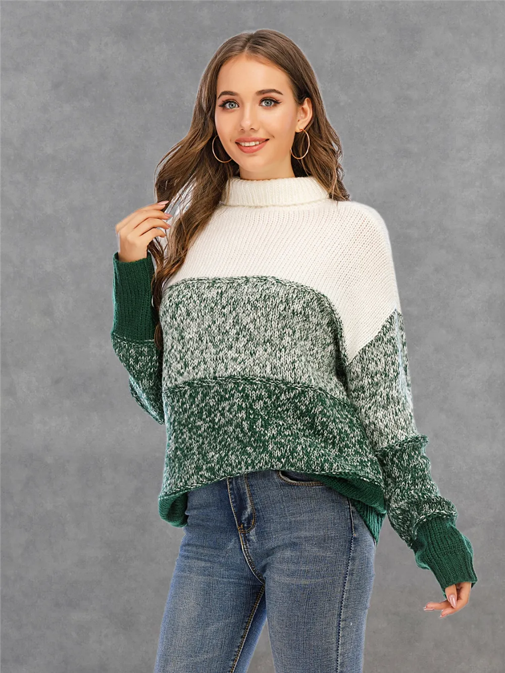 Color Block Turtleneck Sweater, image 5
