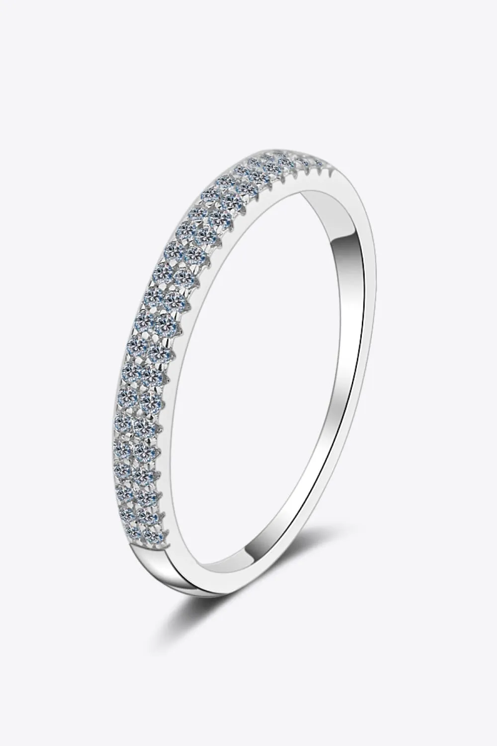 Moissanite 925 Sterling Silver Half-Eternity Ring, image 2