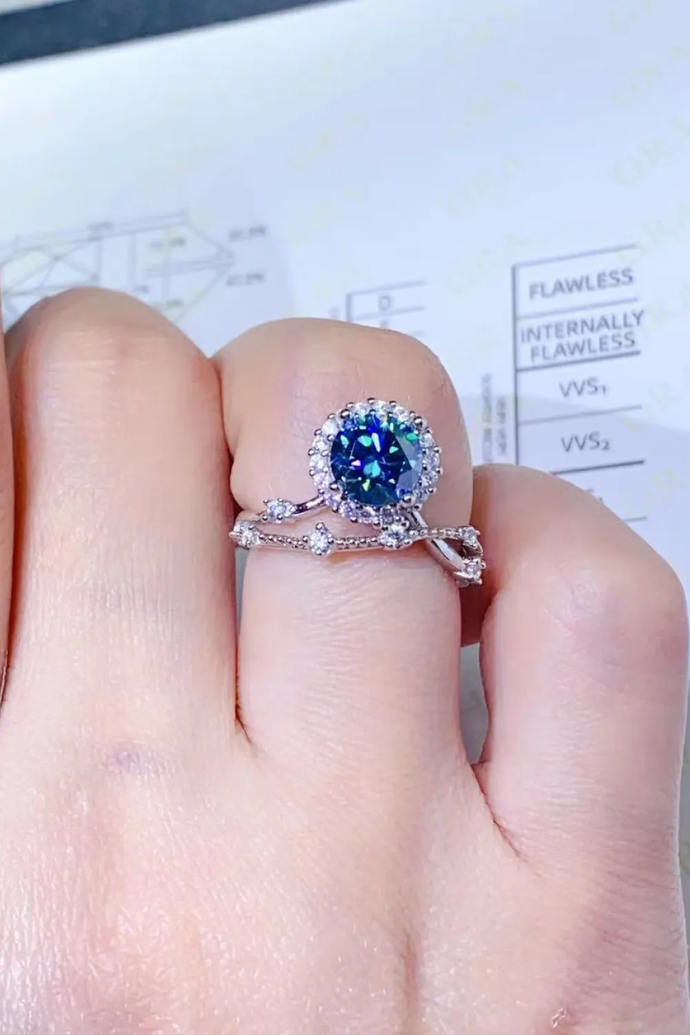1 Carat Moissanite 925 Sterling Silver Ring, image 5